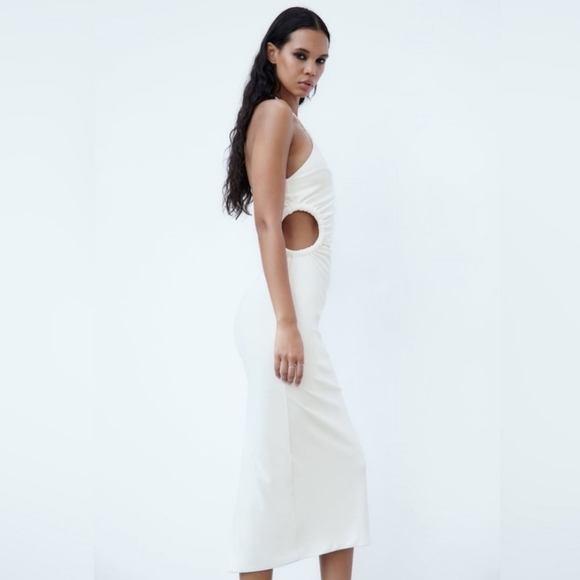 🔥🔥🔥Zara Women’s White Cut Out Halter Top Size S NWT - Picture 9 of 10
